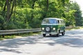 MALACKY, SLOVAKIA Ã¢â¬â JUNE 2 2018: Volkswagen Microbus takes part in the run during the veteran car rally Kamenak 2018 at the